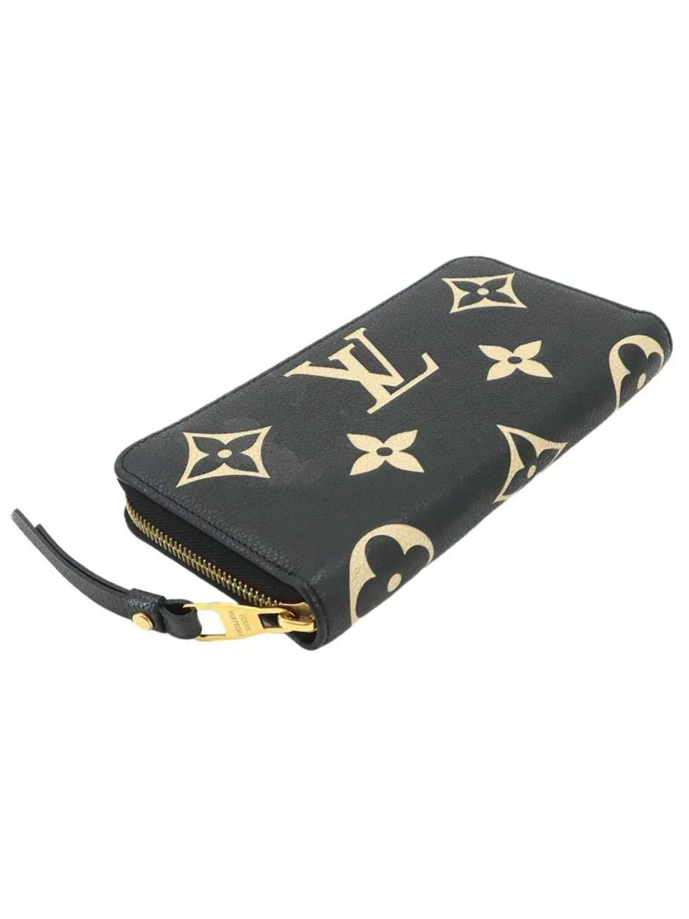 Louis Vuitton Bicolor Monogram Empreinte Zippy Wallet Leather Black